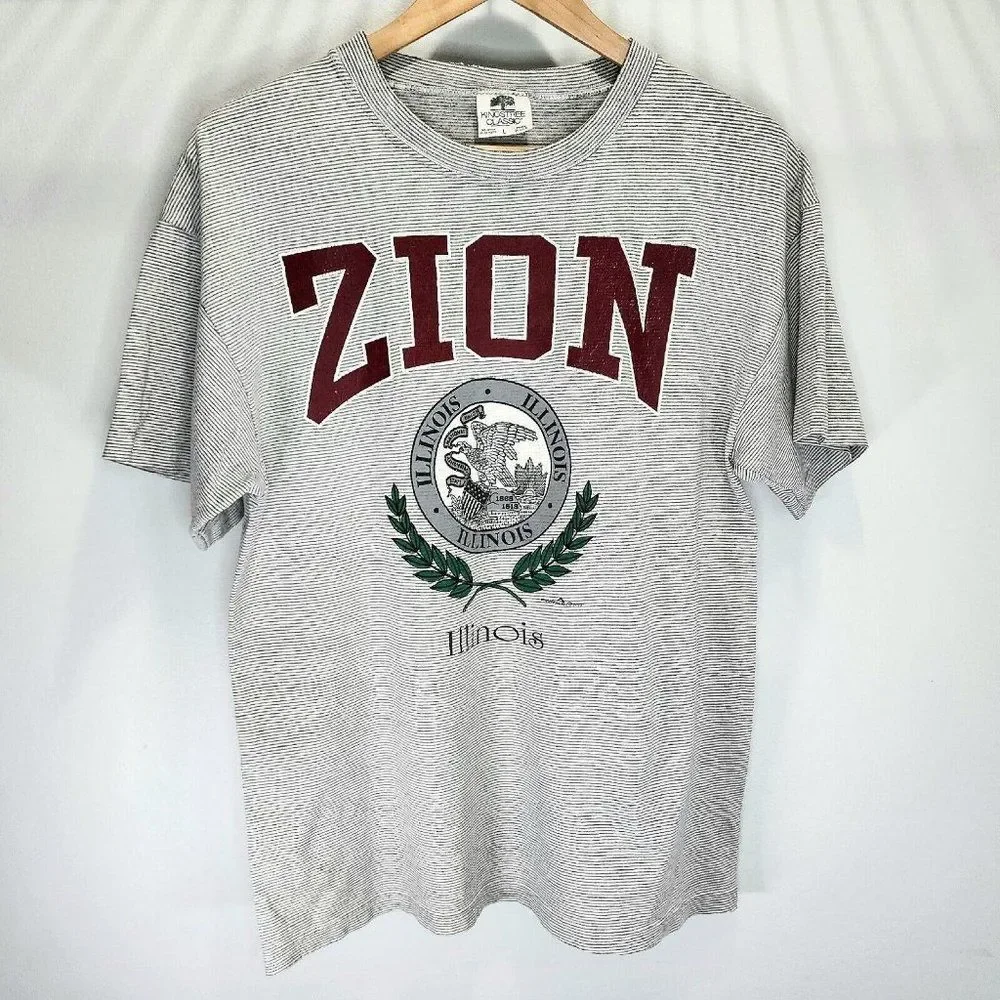 Zion Illinois Vintage USA‎ Made Single Stitch 1992 Shirt Rare Retro Size Large